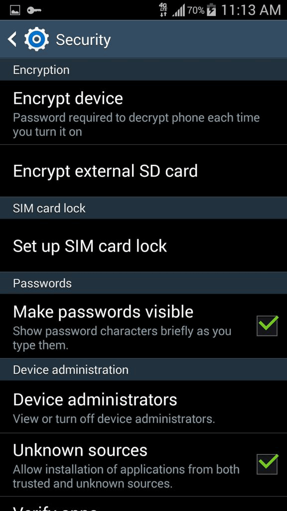 impostare la password per la scheda sd di Android in caso di formattazione