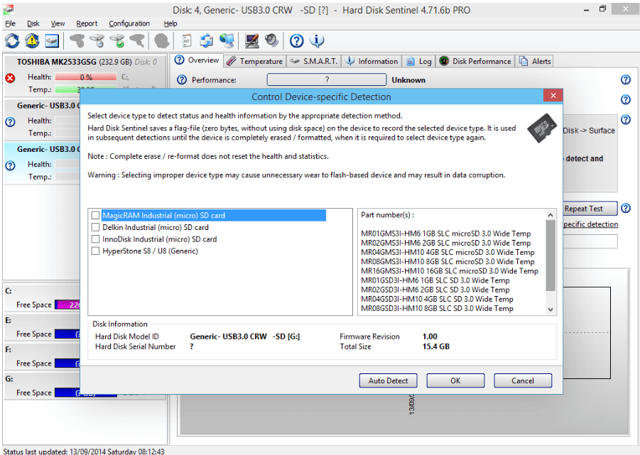 utilizzare Disk generic per ottenere informazioni sulla durata della scheda SD