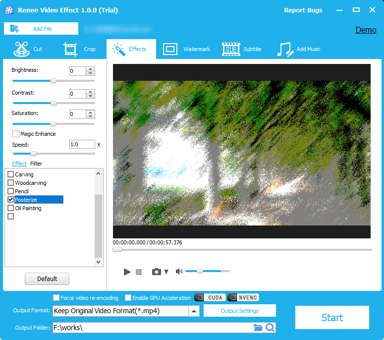 aggiungere effetti speciali in renee video editor