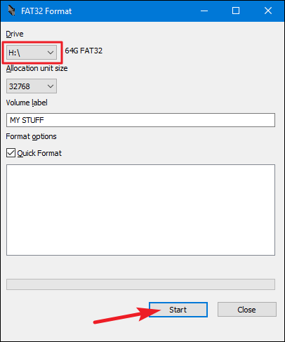 utilizzare il formato fat32 per formattare la scheda sd in fat32