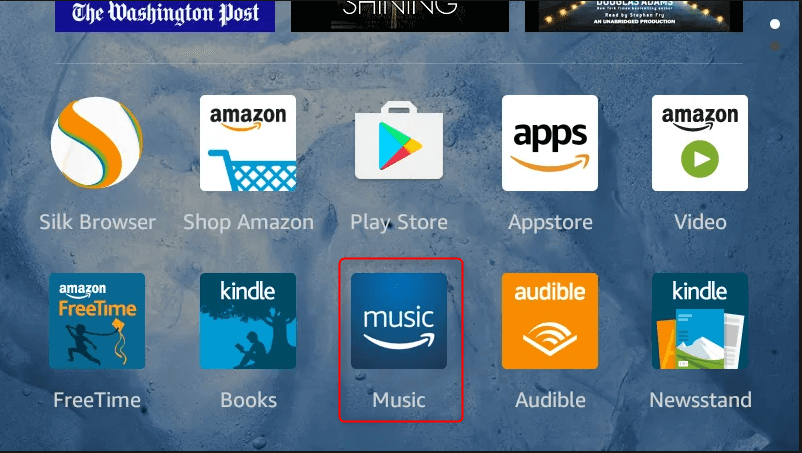 toccare la musica sullo schermo del kindle fire