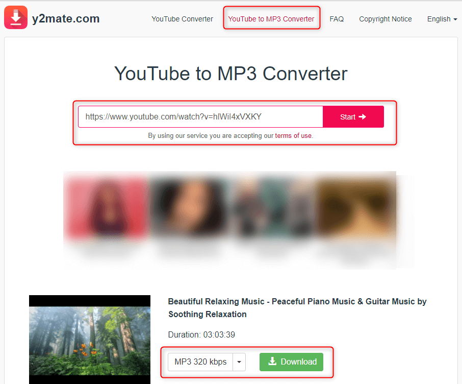scaricare e convertire i video di youtube in mp3 a 320kbps su y2mate