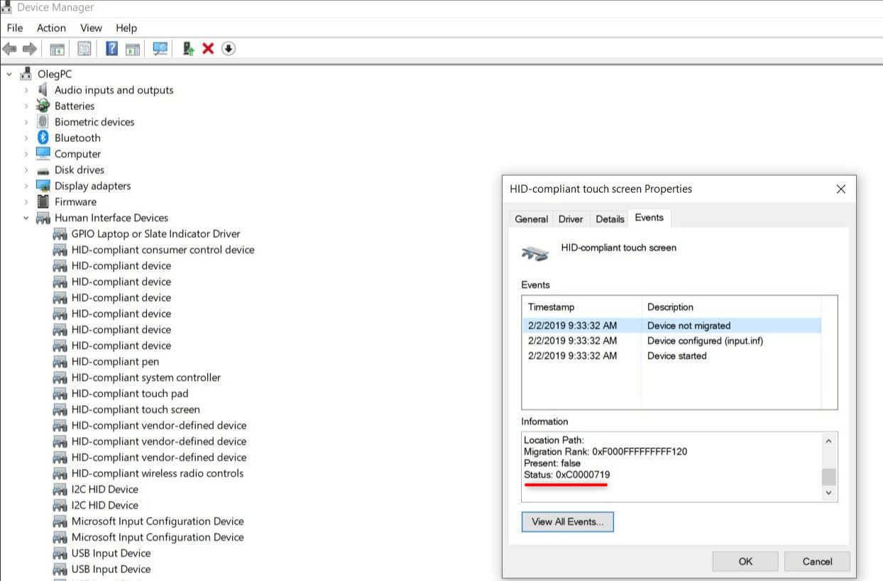 errore di trasferimento dati di windows oxc0000719
