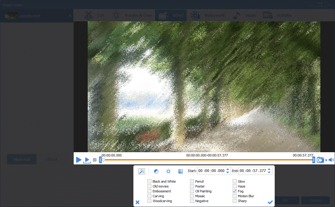 aggiungere effetti video al video di destinazione con renee video editor pro