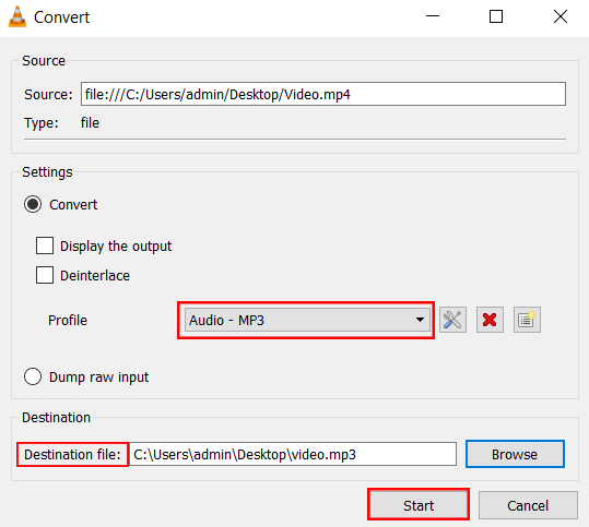 come usare vlc per separare l'audio mp3 dal video mp4