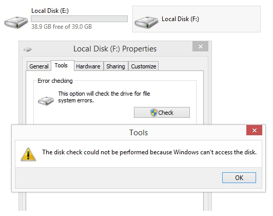 non è stato possibile eseguire la verifica del disco perché Windows non può accedere al disco.