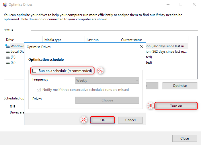 utilizzare la deframmentazione del disco per ottimizzare l'unità