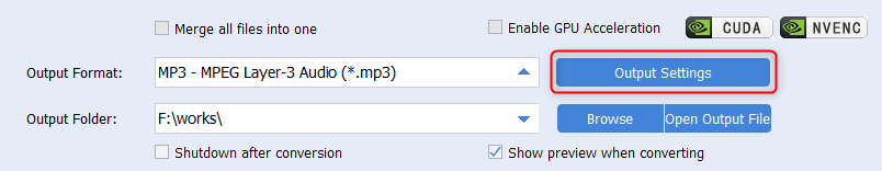 impostare altre impostazioni per comprimere il file audio in renee video editor pro