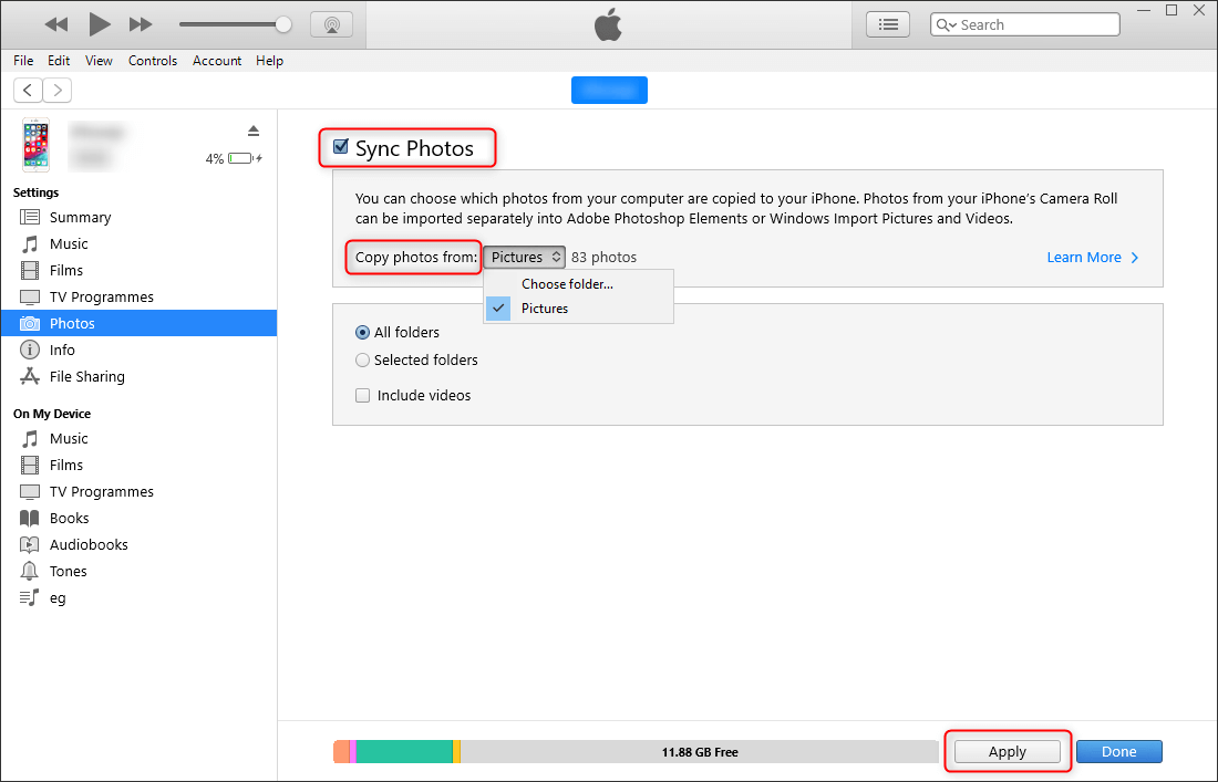 come trasferire la cartella delle foto dalla scheda sd a itunes sul computer e su iphone