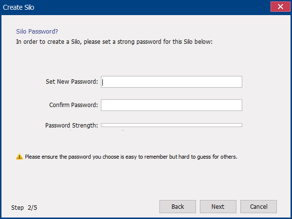 impostare una nuova password per il disco virtuale in renee secure silo