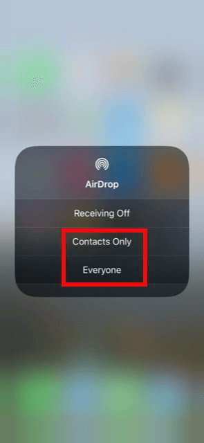 selezionare solo i contatti o tutti per ios airdrop