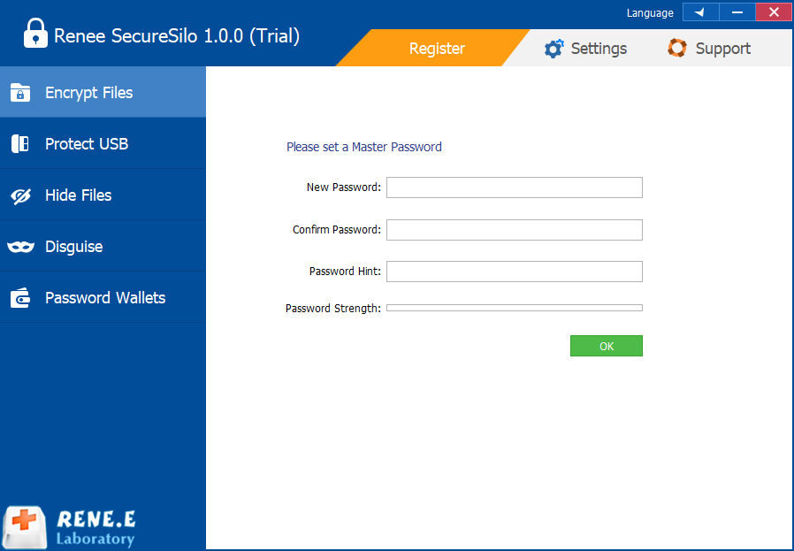 impostare la password di accesso per renee secure silo