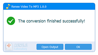 terminare la conversione in renee audio video in mp3