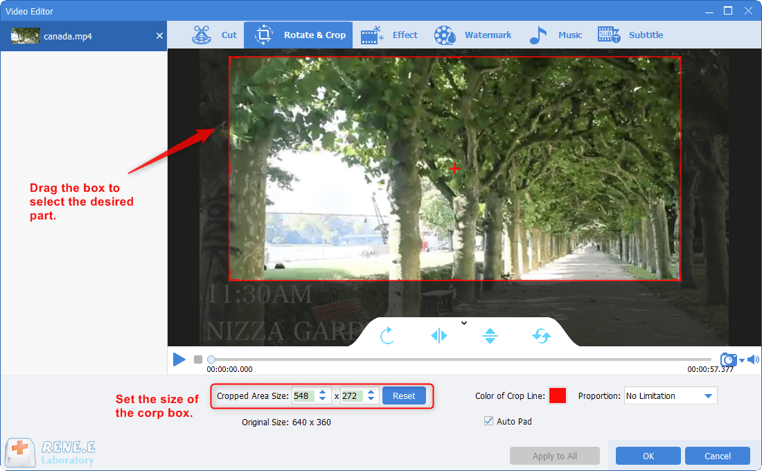 Ridimensionare il video con il video resizer