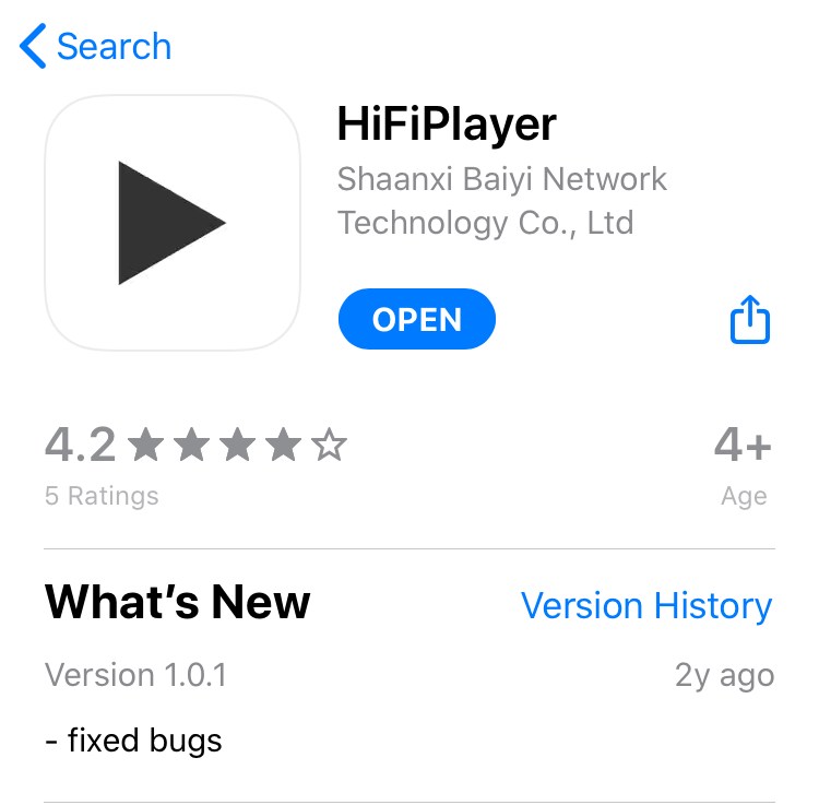 scaricare e installare hifi player nell'app store