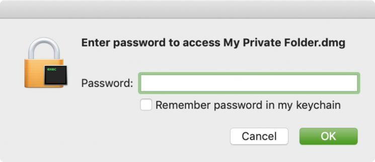 inserire una password in una cartella