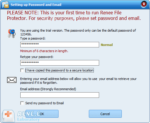 Impostare la password in File Protector per evitare la perdita di dati.