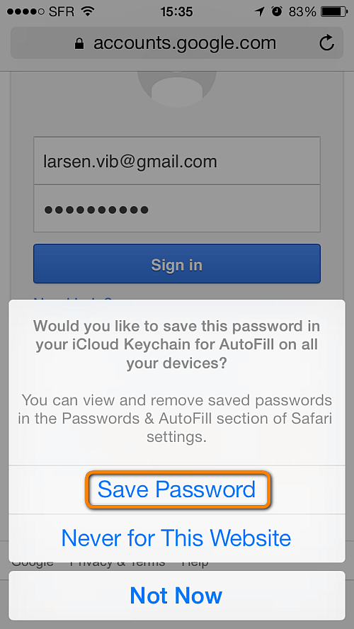 Gestire il servizio di password per iPhone