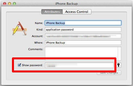 mostra il backup di itunes nel portachiavi accedi allo sblocco del backup di iphone