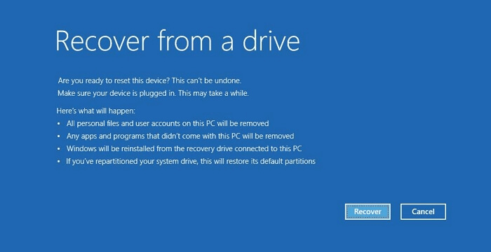 come ripristinare da un'unità in windowsre