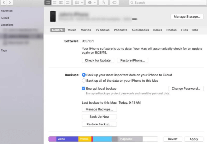 come ripristinare il backup di iphone in itunes