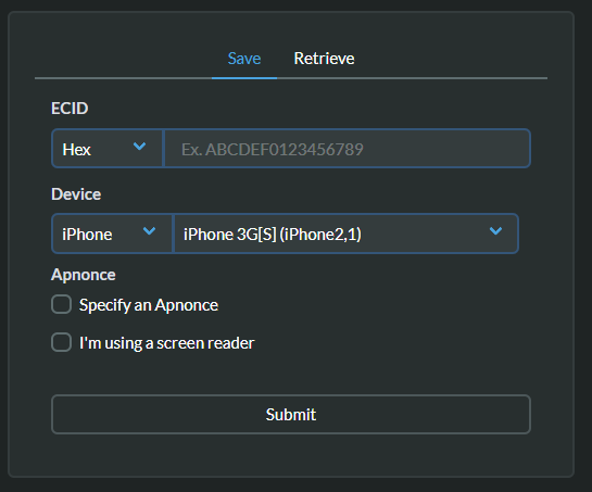 generare l'identificativo del dispositivo con tss saver