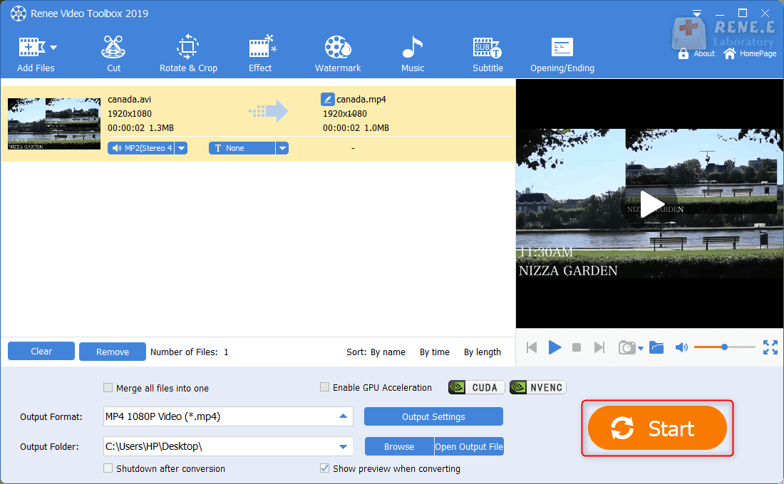 salvare video avi in mp4 in renee video editor pro per il formato video di facebook quando il browser non è in grado di riconoscere alcun formato video