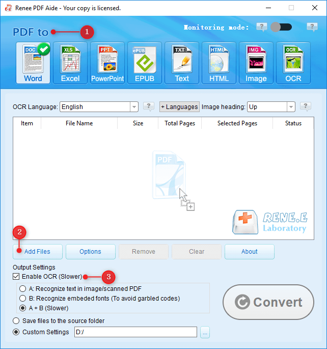 come modificare un set di pdf scansionati prima di convertirli con renee pdf converter