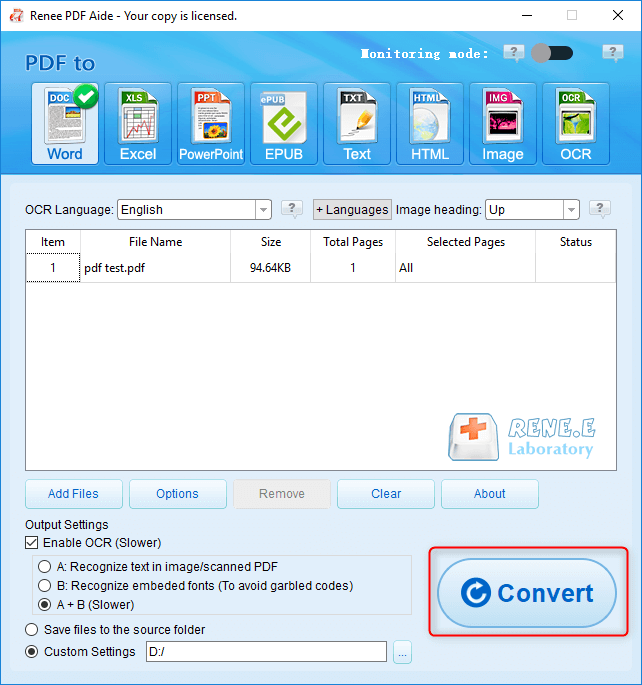 come convertire pdf in doc word con renee pdf converter