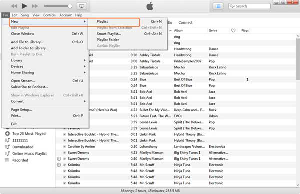 come creare una playlist in itunes