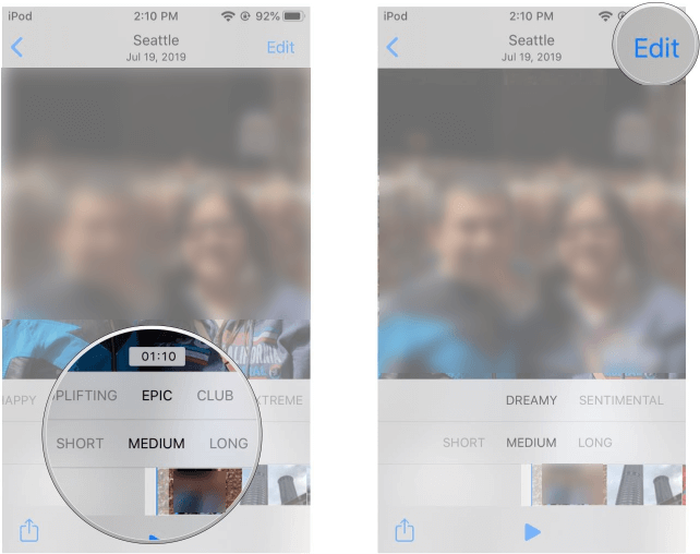 modificare i ricordi nell'album di iphone