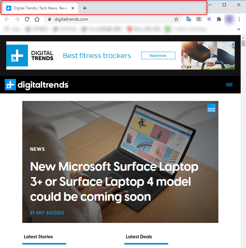 Tenere premuto sulla pagina web per ottenere la metà dello schermo