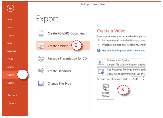 convertire file powerpoint in video mp4