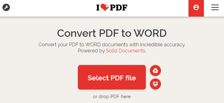 convertire pdf in word con ilovepdf
