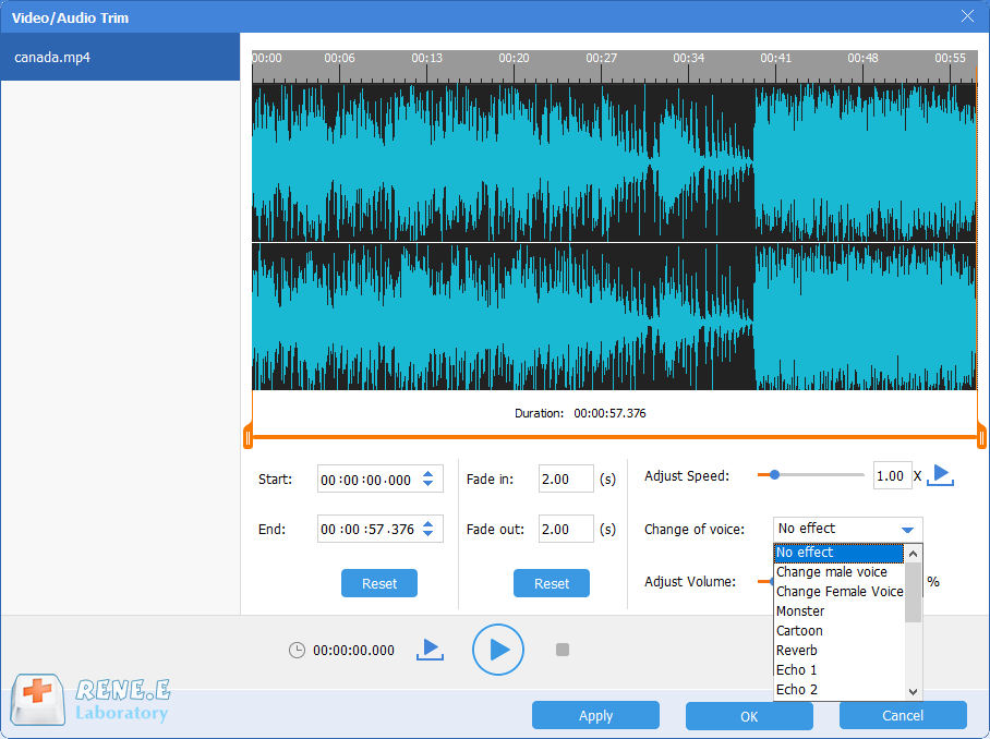 Modificare la voce ed estrarre l'audio da mp4 con gli strumenti audio di Renee