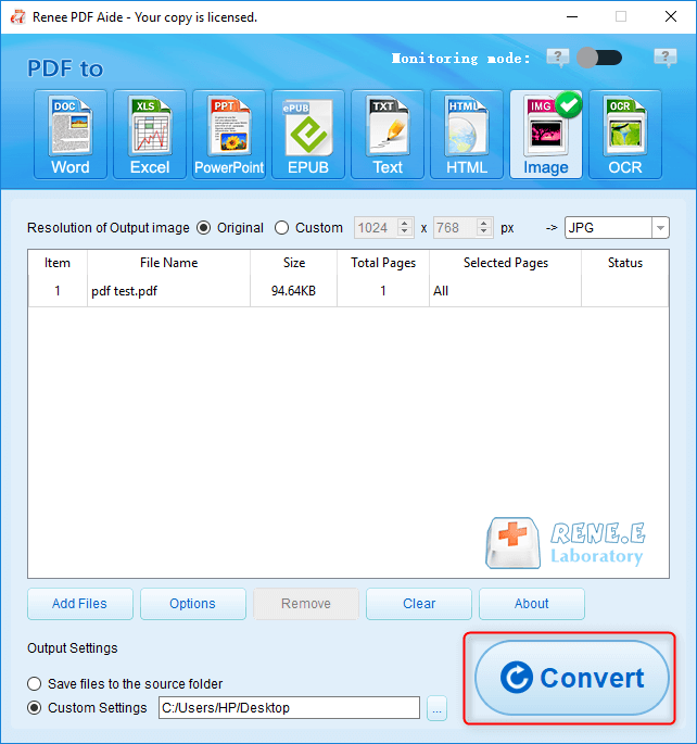 come convertire pdf in jpeg