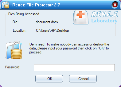 Impostare una password per bloccare i file con renee file protector