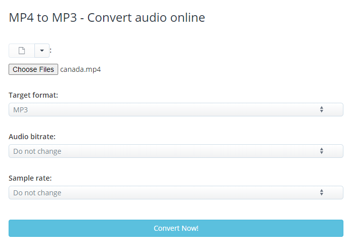 come convertire mp4 in mp3 su aconvert