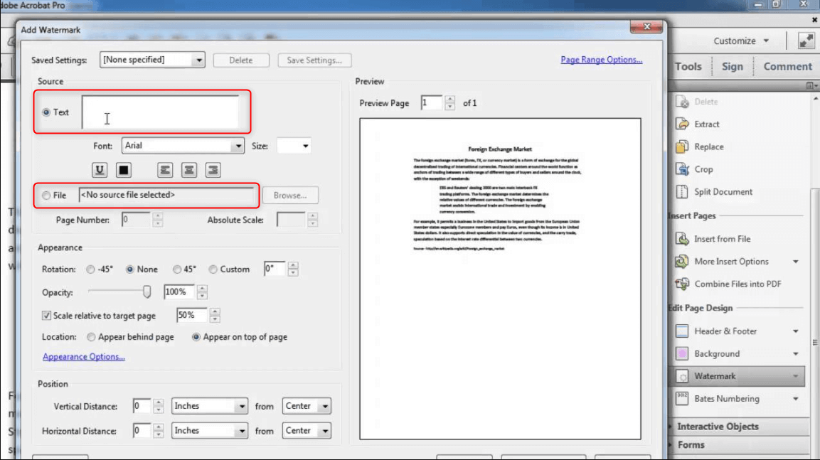 aggiungere filigrana con adobe acrobat