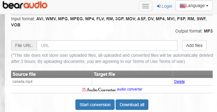 come convertire mp4 in mp3 su bearaudio