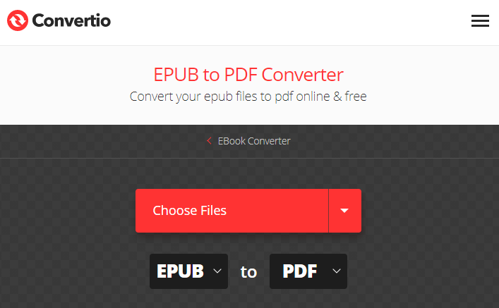 convertire epub in pdf su convertio