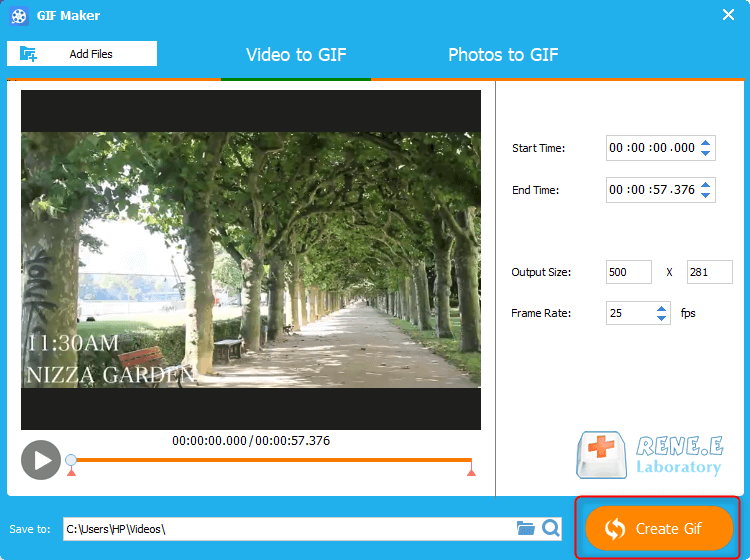 come convertire un video in gif con renee video editor