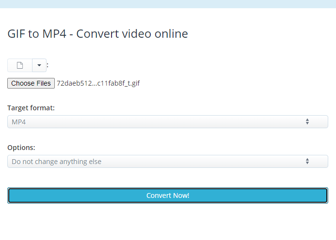 come convertire gif in mp4 su aconvert