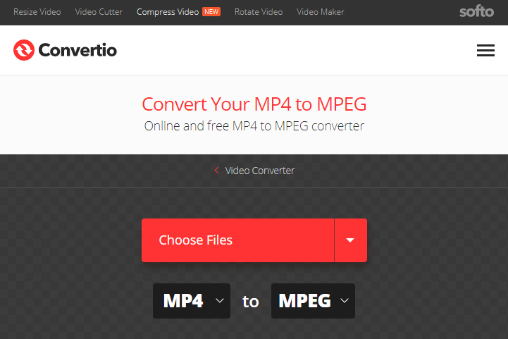 convertire mp4 in mpeg su convertio