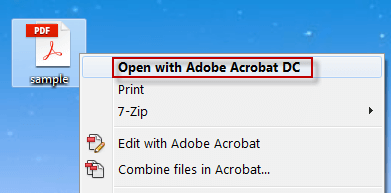 fare clic con il tasto destro del mouse sul file pdf per aprirlo