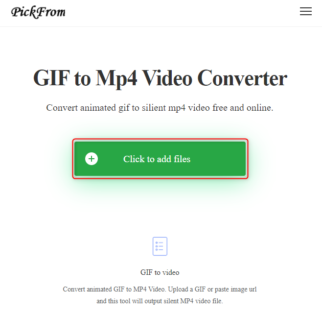 come convertire gif in mp4 su pickfrom