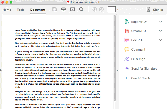 Adobe Reader per i pdf su mac