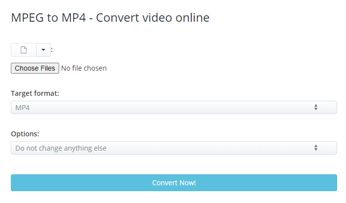 convertire mpeg in mp4 su aconvert