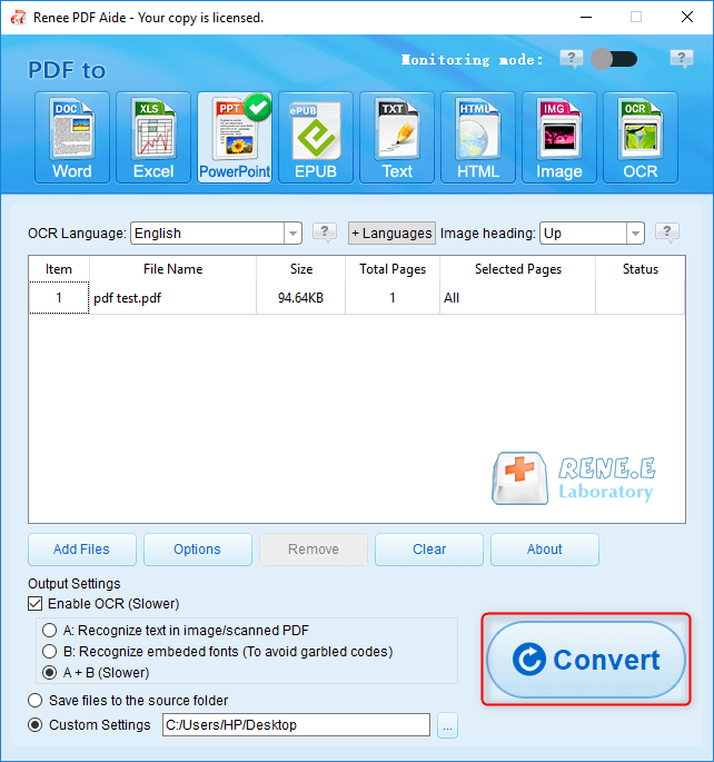 convertire pdf in ppt con renee pdf aide