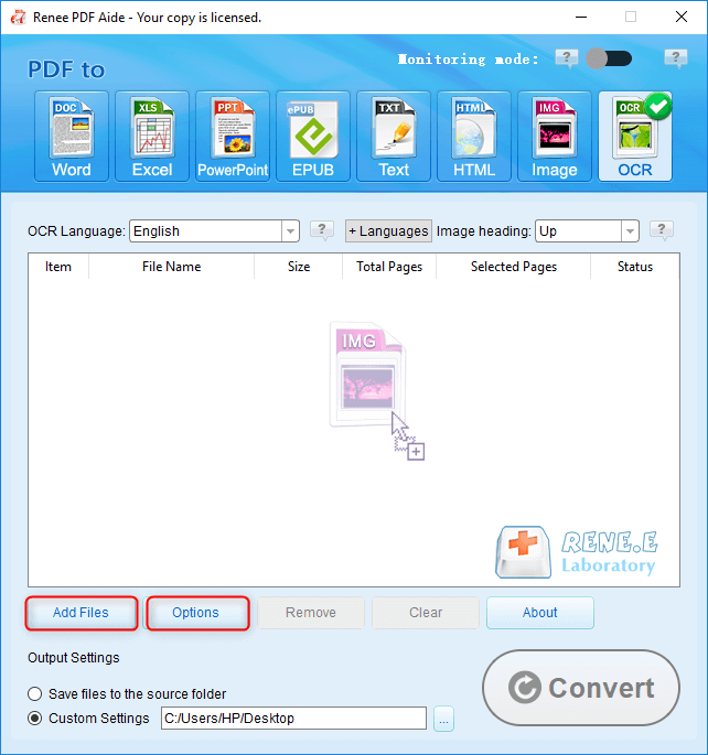 come convertire i png in testo con renee pdf aide